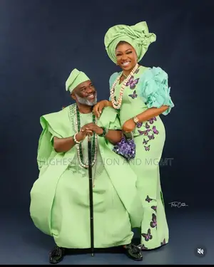 Mint Butterfly-Embellished Gown Men’S Mint Agbada