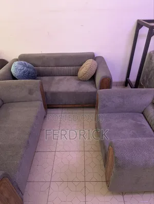 Set of 7 Seaters Fabric Living Room Furniture