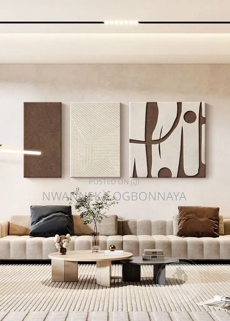 Modern Neutral Abstract Canvas Artwork