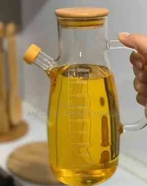 1000ml Glass Oil Bottle With Bamboo Lid