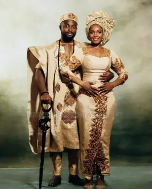 Gold Appliqué Gown Men’S Embroidered Gold Agbada
