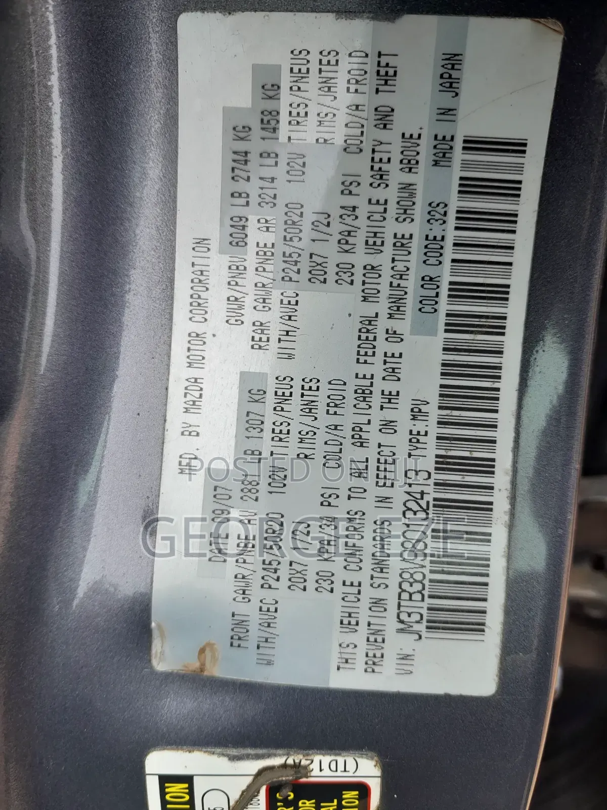Mazda CX-9 2008 Blue