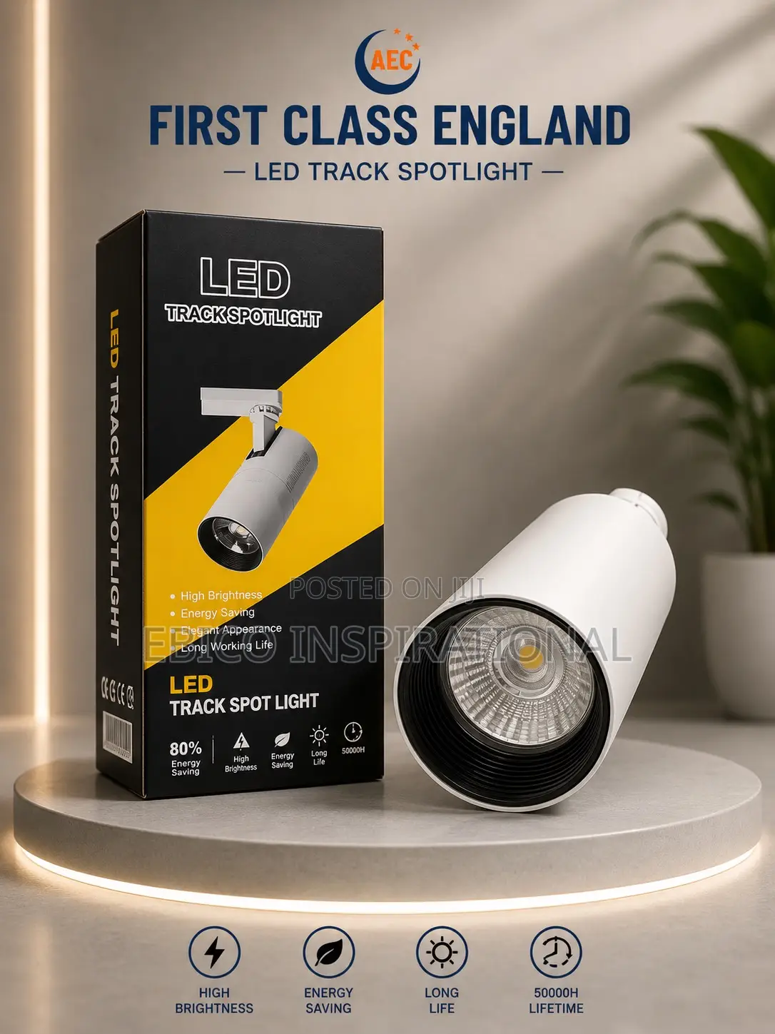 Aec First Class England Led Track Spotlight – High Brightness