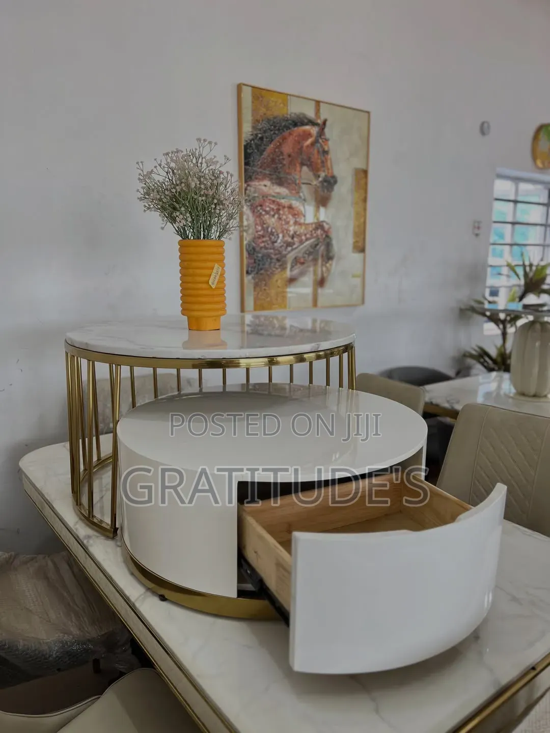 Classic 2in1 Marble Top Center Table