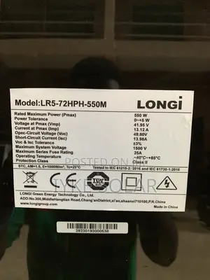 550watts Longi Solar Panel
