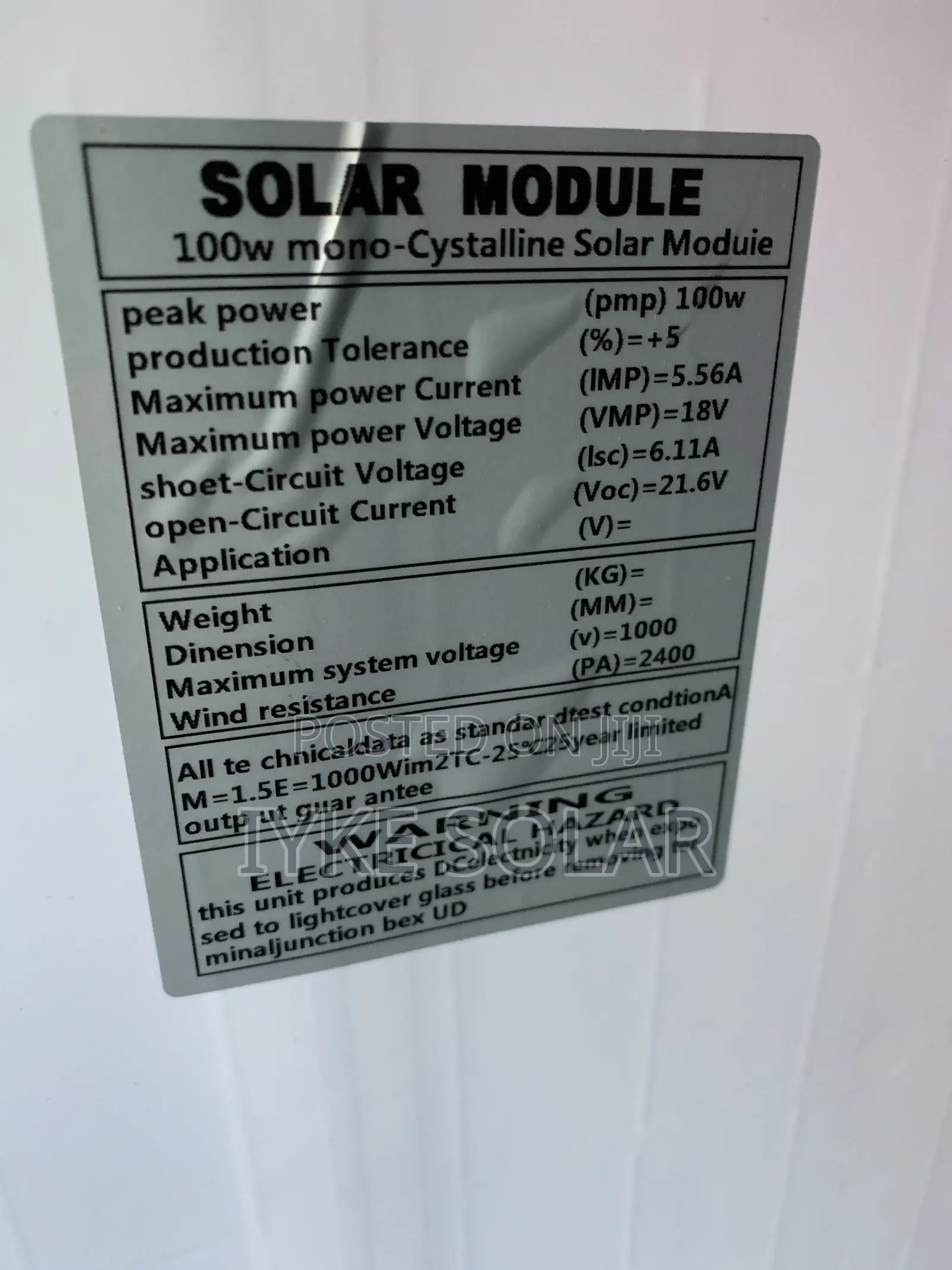 100watts Solar Panel