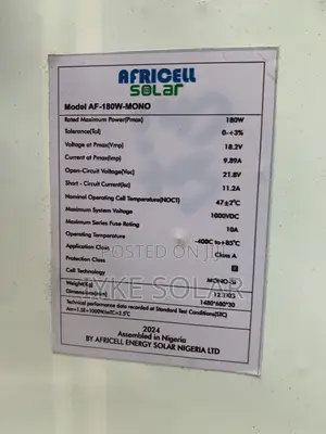 180watts Africell Solar Panel