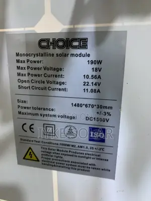 190watts Choice Solar Panel