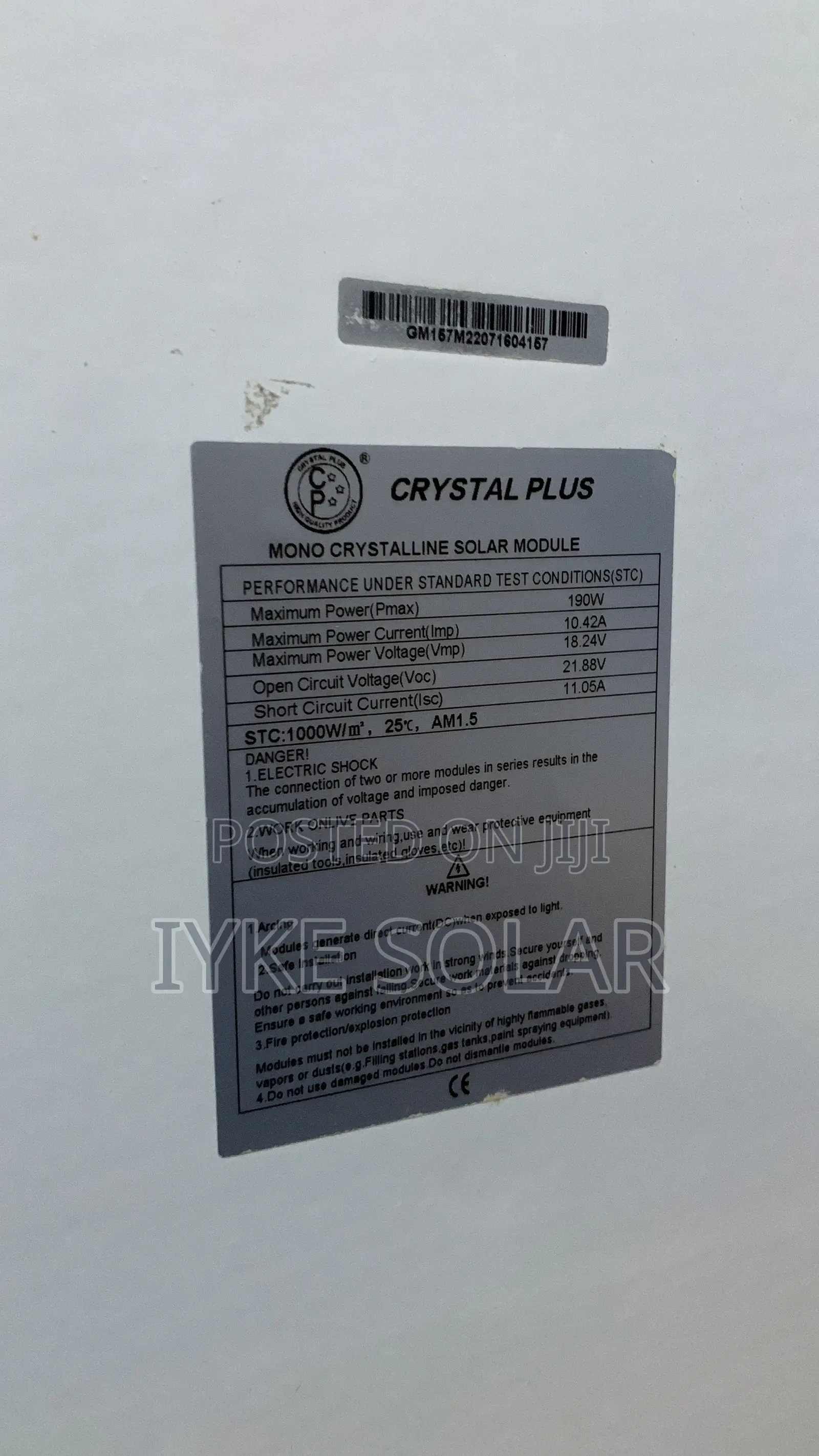 180watts Crystal Plus Solar Panel