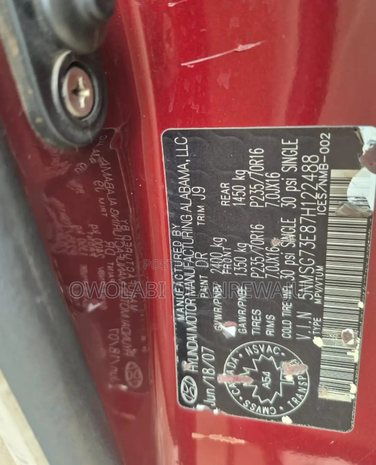 Hyundai Santa Fe 2008 Red