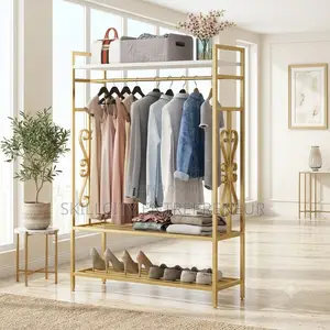 Gold Metal Clothing Rack