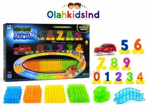 Neon Glow Track Builder – Led Race Car Number Track, 192 PCS