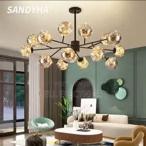 Belle 15 Glass Modern Babysbreath Chandelier