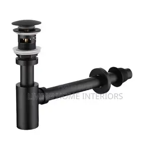 Basin Bottle Trap Drain Kit in a Matte Black Finish.