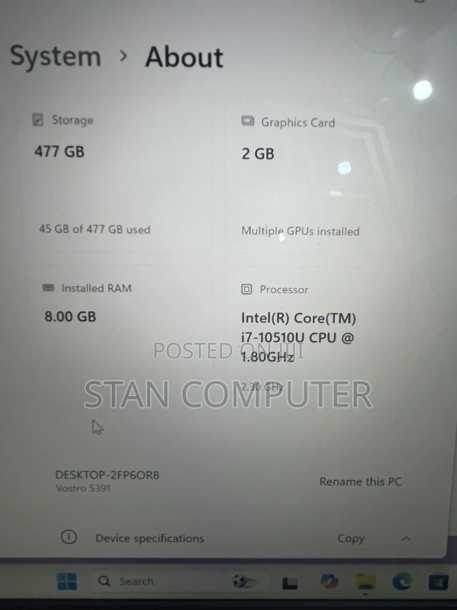Laptop Dell Vostro 13 5391 8GB Intel Core i7 SSD 512GB
