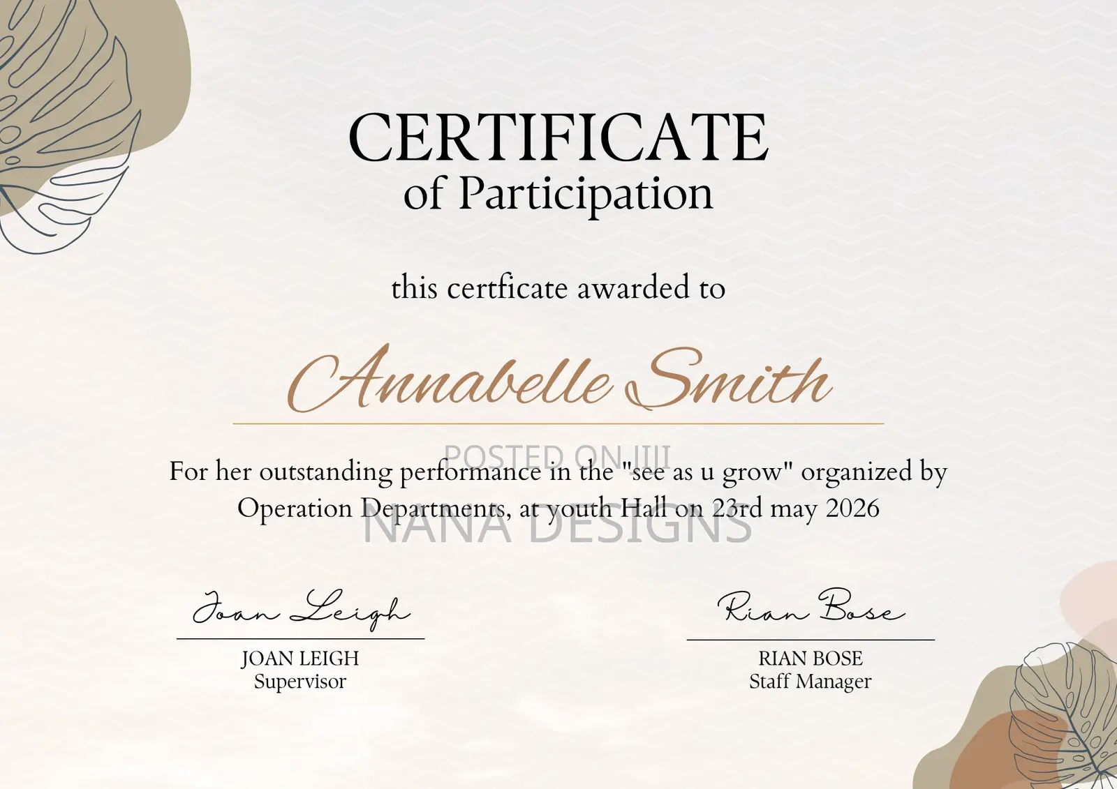 Professional Certificate Design for School, Training and Events