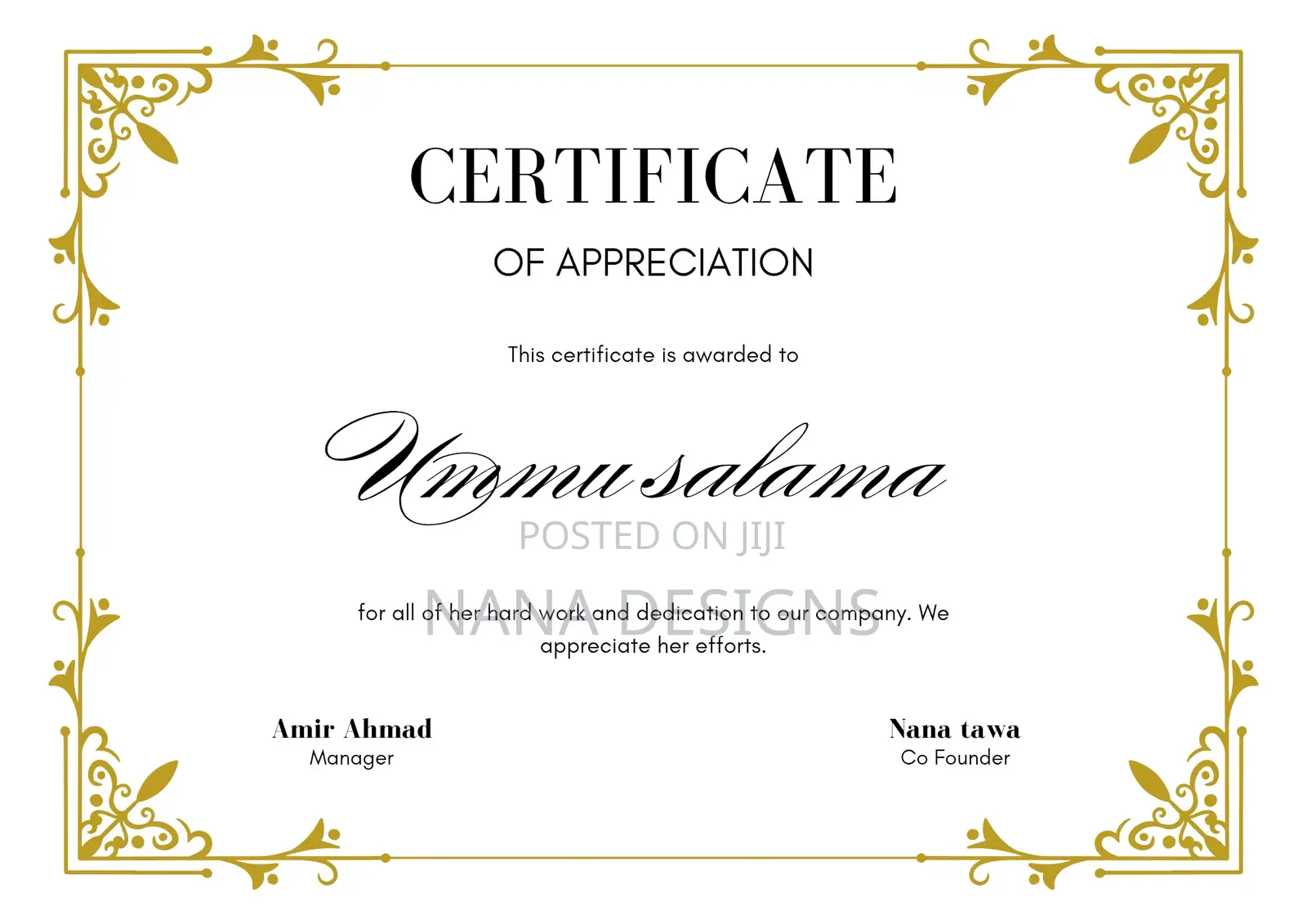 Professional Certificate Design for School, Training and Events