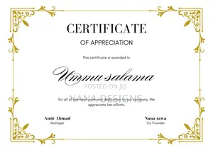 Professional Certificate Design for School, Training and Events