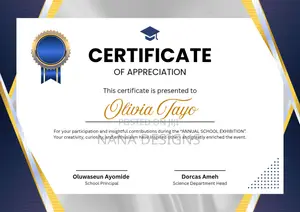 Professional Certificate Design for School, Training and Events