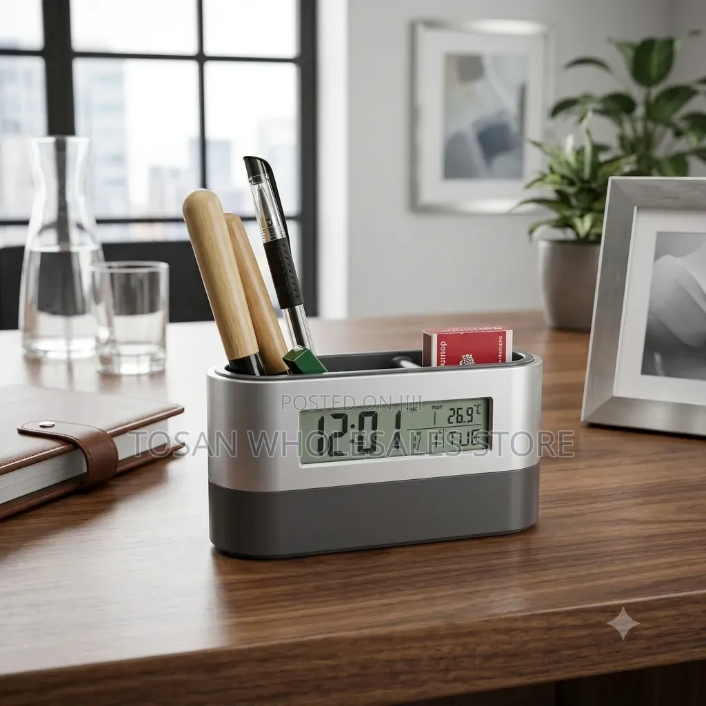 Digital Clock Desktop Organizer