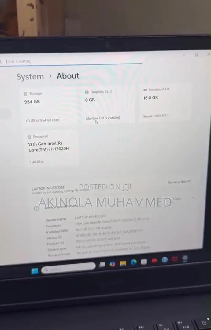 Laptop HP Omen 16 16GB Intel Core i7 SSD 1T