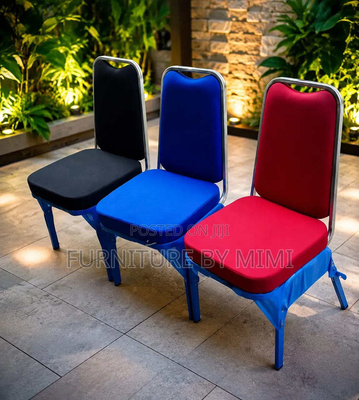 Heavy-duty Stackable Banquet Chairs (Stainless Legs) – Brand New!