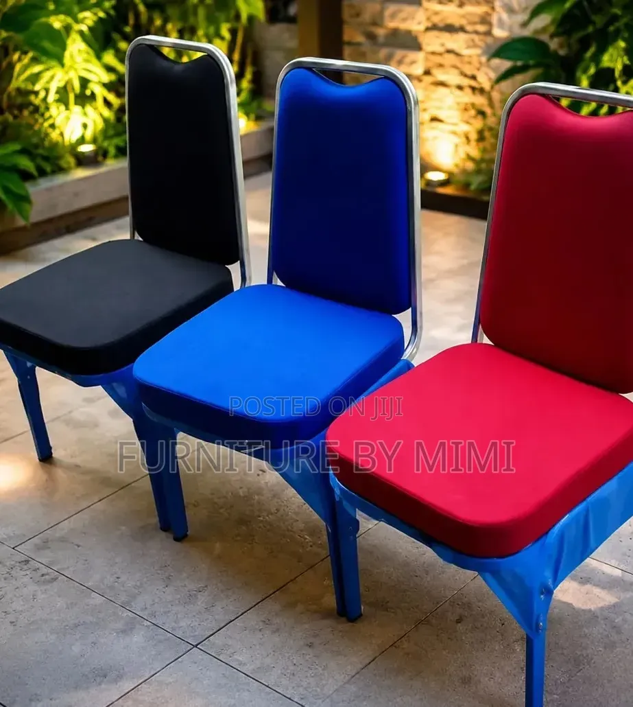 Heavy-duty Stackable Banquet Chairs (Stainless Legs) – Brand New!