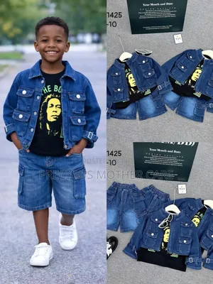 Children Jean Short and Jacket With Top 3 Pics
