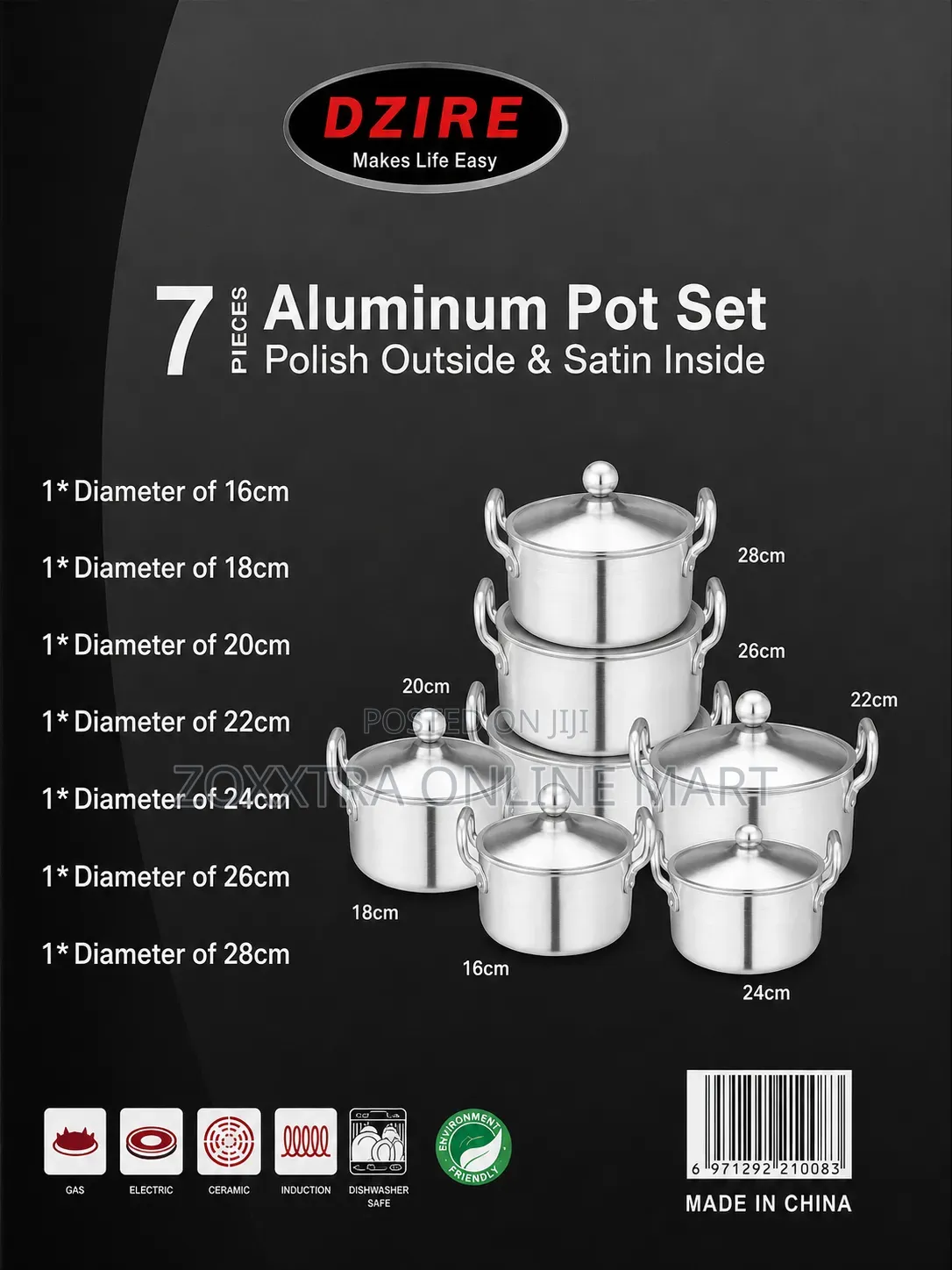 Dzire 7 Pieces Aluminium Pot Set