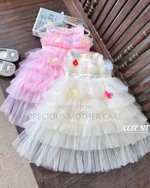 Girl Ball Gown Creem Andpink Color