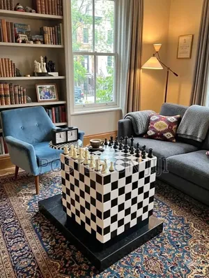 Tamga Collection Custom Tiled 3d Chess Table Cube 16"X16"