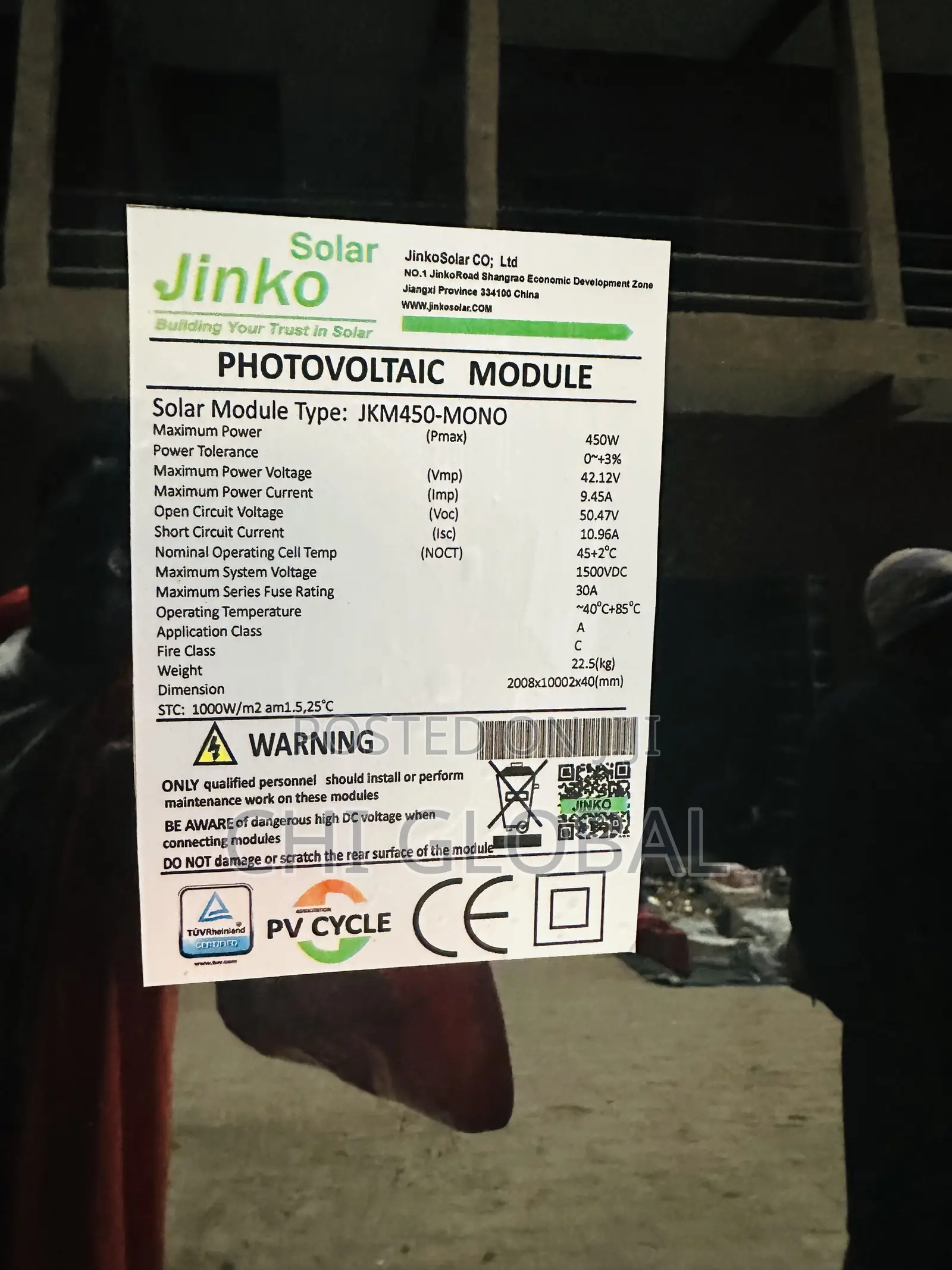 New Jinko 450w Solar Panel
