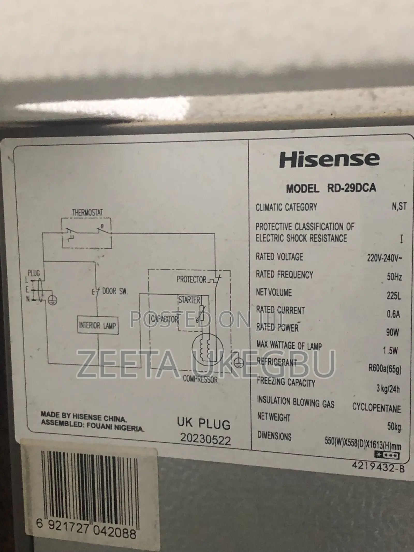 Hisense 225l Refrigerator Bottom Freezer