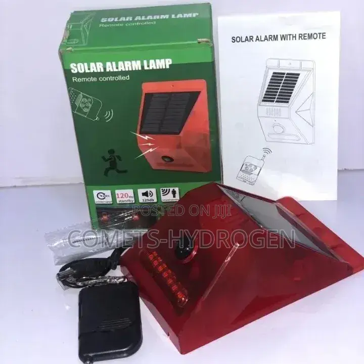 Solar Sensor Alarm Lamp With Remote Control