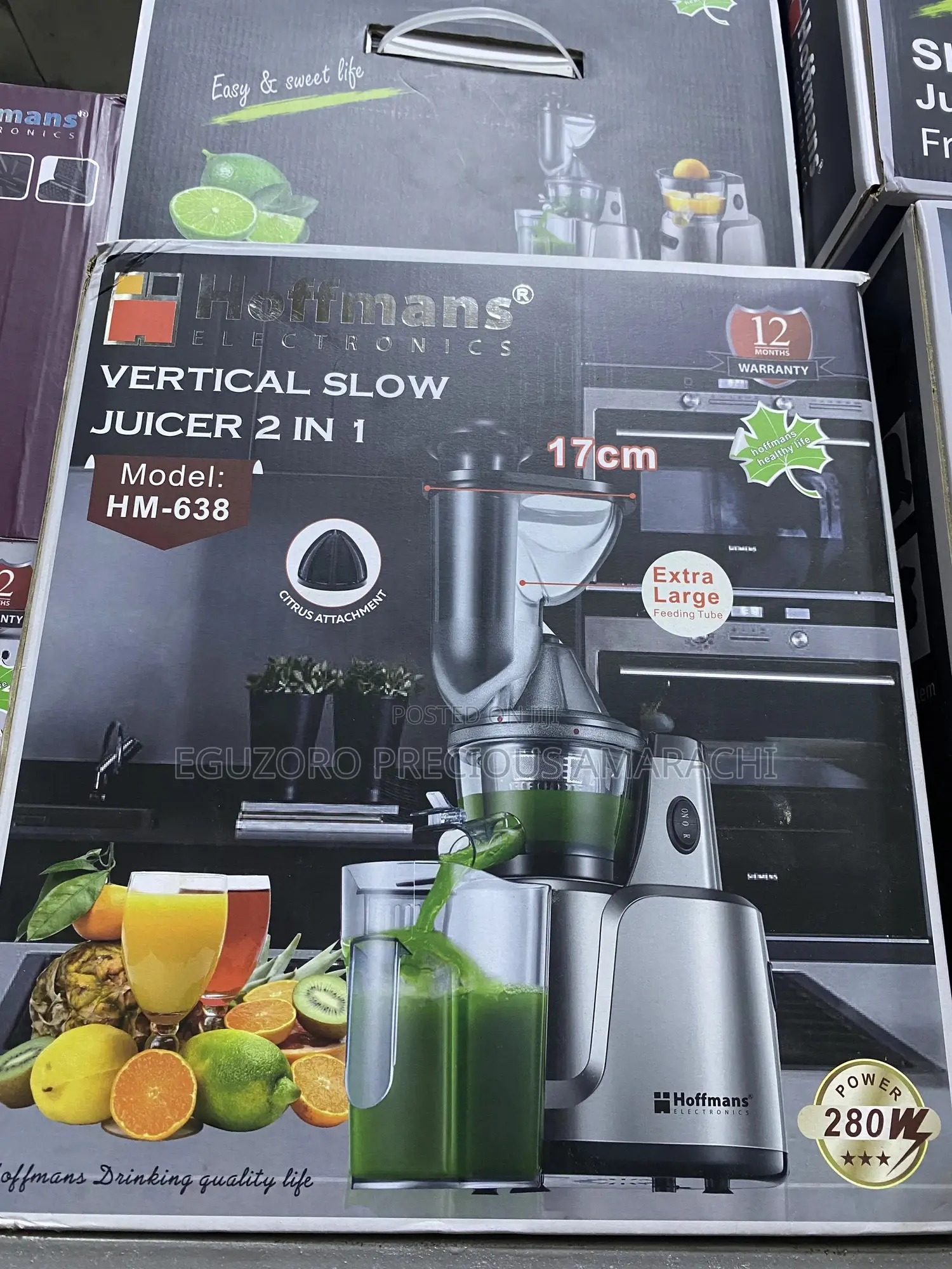 Hoffmans 2 in 1 Vertical Slow Juicer / Citrus Juicer