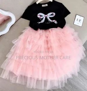 Quality Girl Pink Color Dressing Skirt And Top