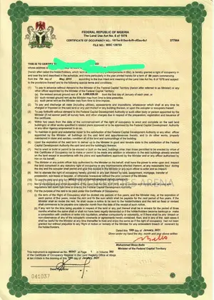 Certificate of Occupancy