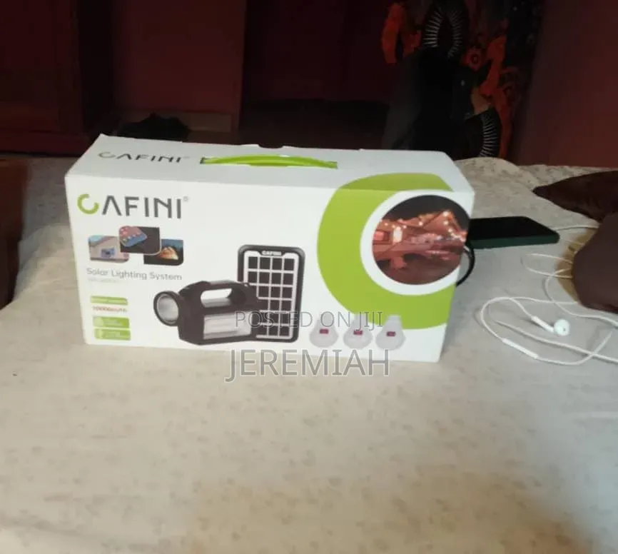Cafini Solar Lighting System With Detachable Battery 3 Led Bulbs