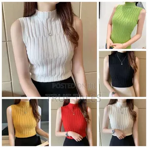 Ladies High Neck Stretchy Tops Free Size