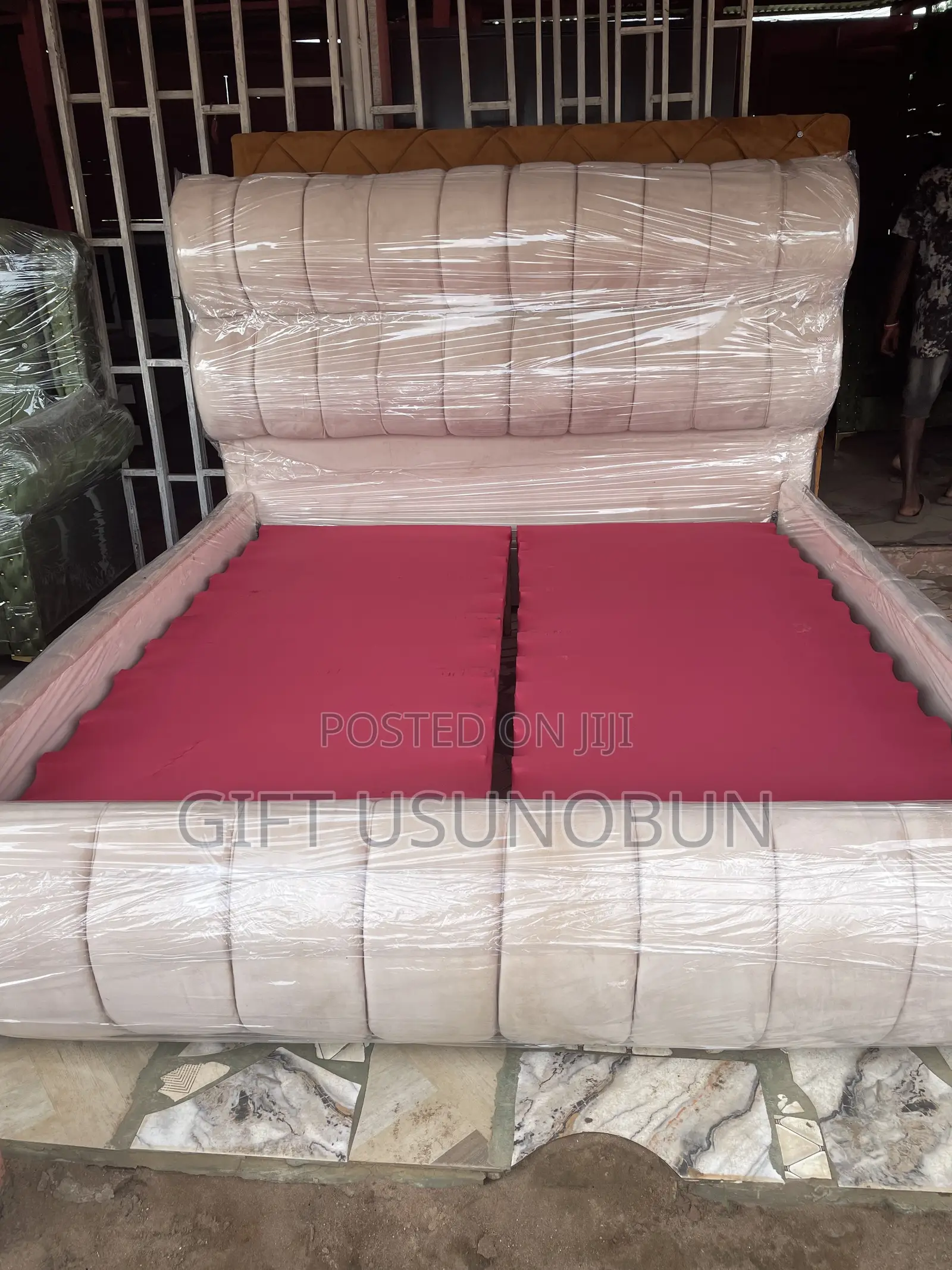 Black and Off White Bed Stand