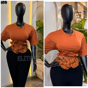 Ruffled Blouse Size Fits M L Xl 2xl (10-16) Navy Blue.Red Whitebrown
