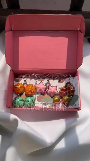 3 Pairs of Handmade Earrings- Green/Yellow, Red Pink