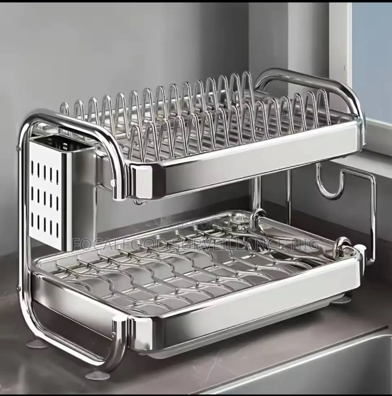 2 Tier Stainless Steel Plate Rack