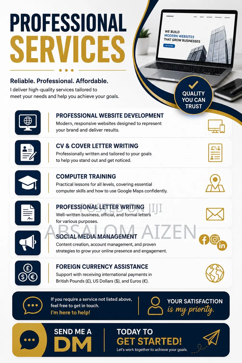 Website Building, Cv and Cover Letter Writting Etc