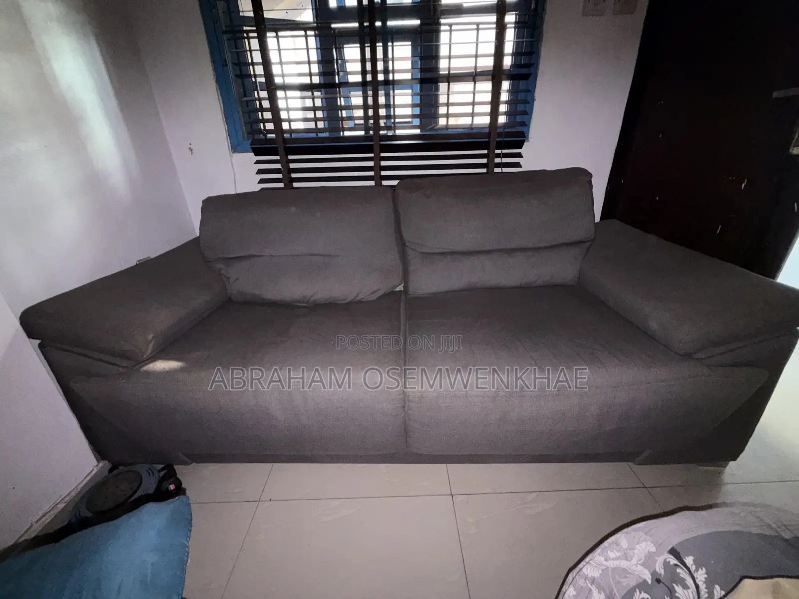 Large Gray 2-Seater Sofa