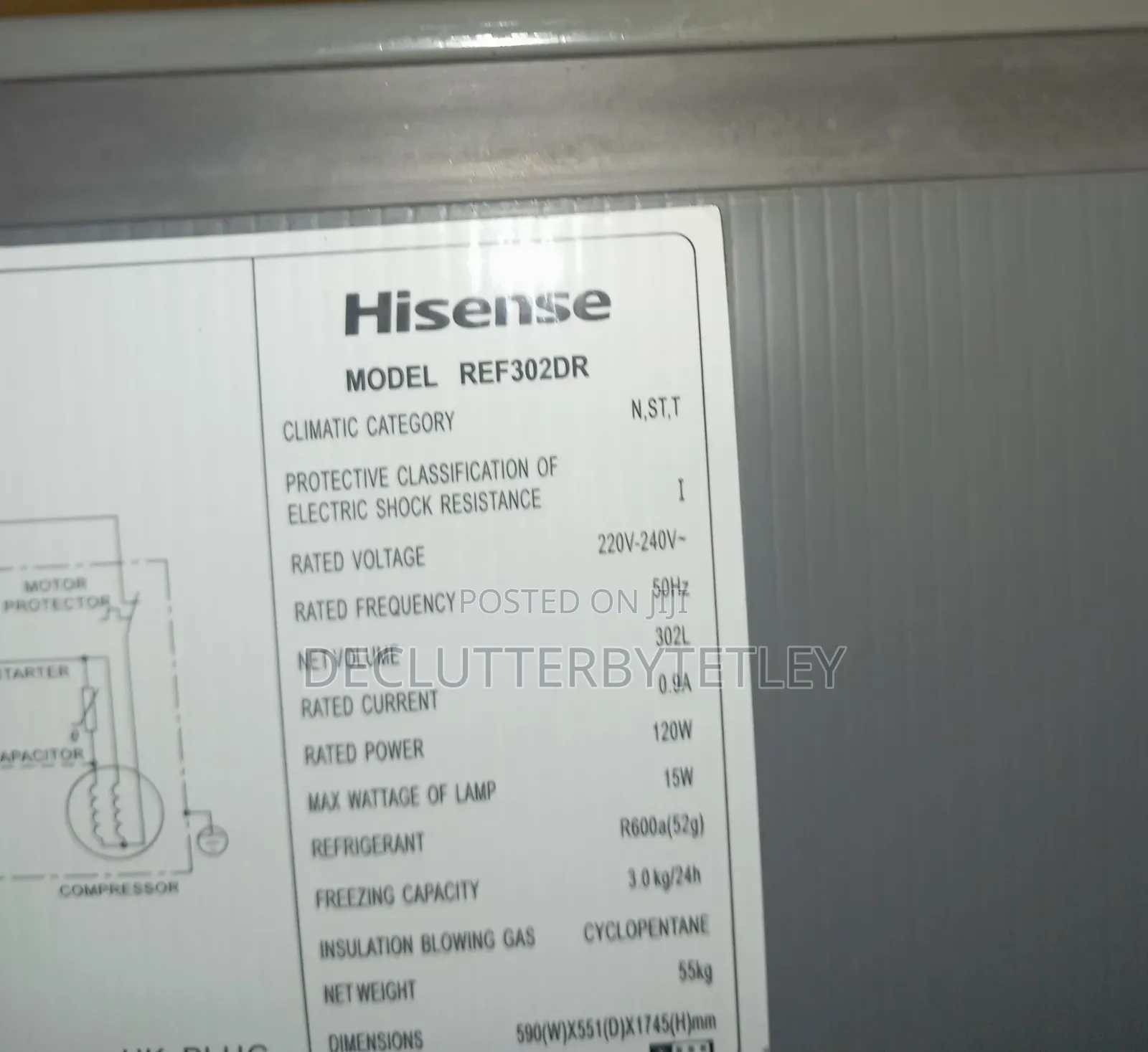 Hisense 302 Litres Double Door Refrigerator