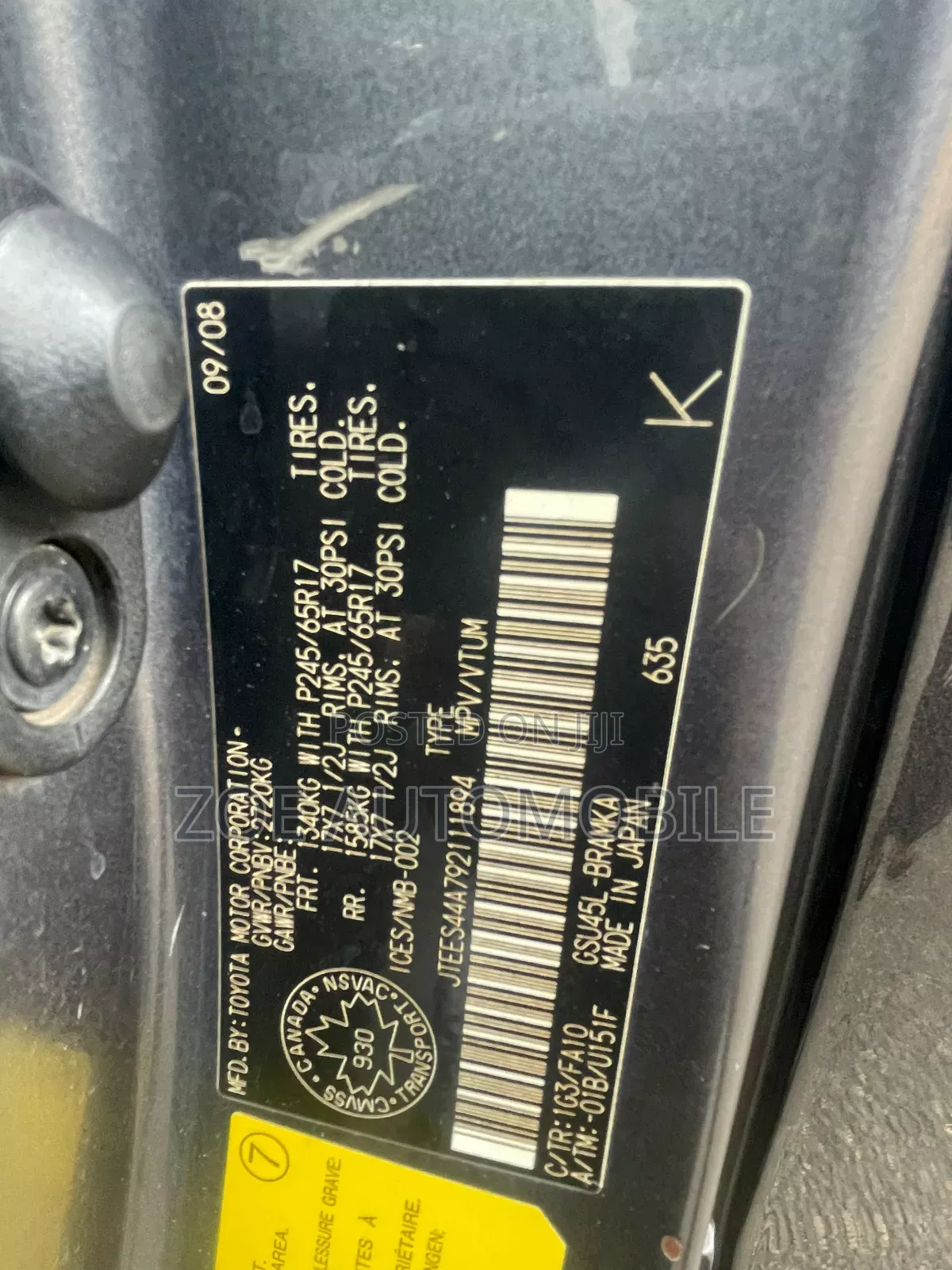 Toyota Highlander 2009 Gray