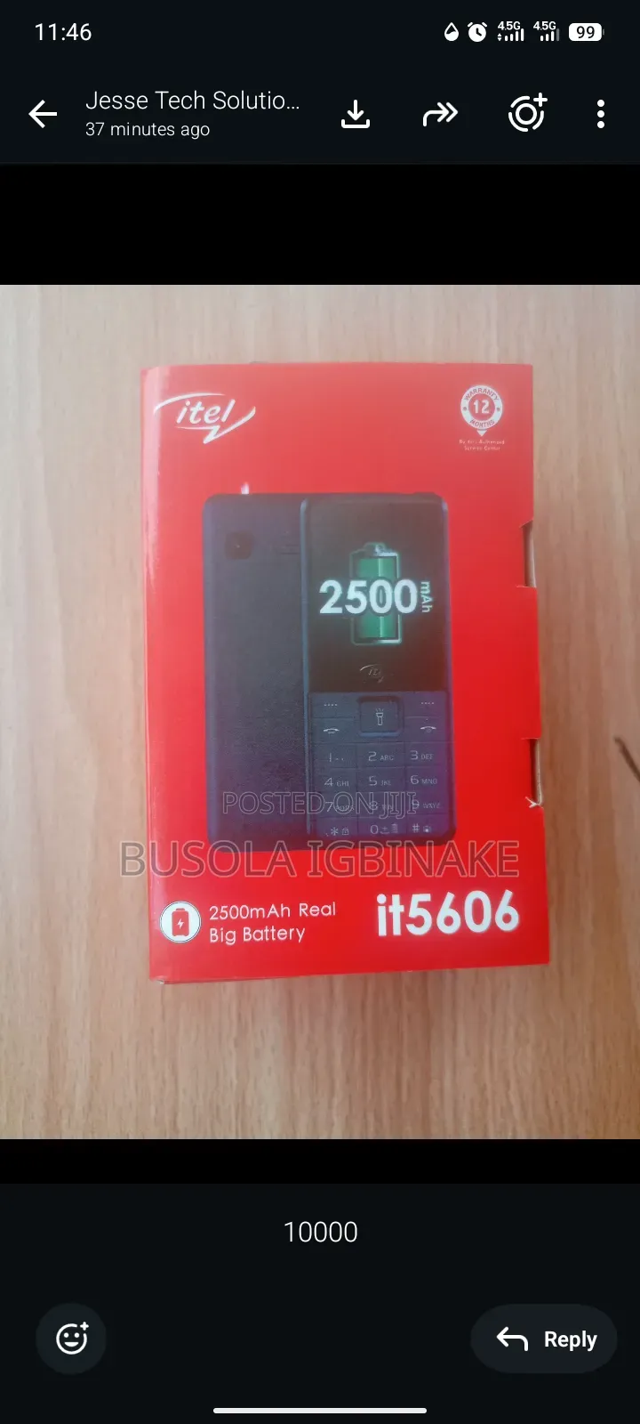 New Itel IT5606 Black