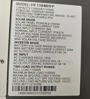 Helios Inverter 11kva/48v