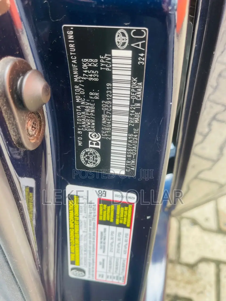 Toyota Corolla 2012 Blue